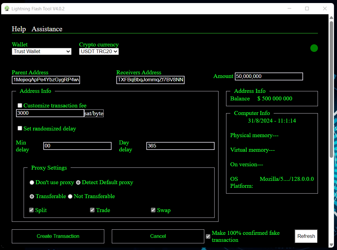 FLASH USDT TRANSACTION