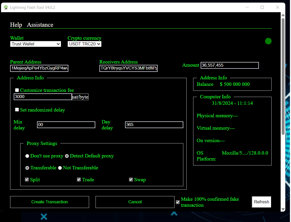 FLASH USDT TRANSACTION