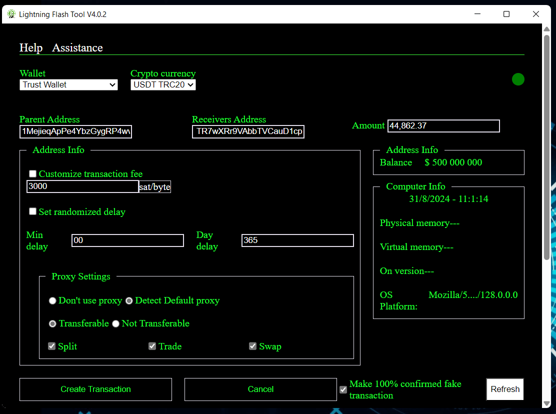 FLASH USDT TRANSACTION​