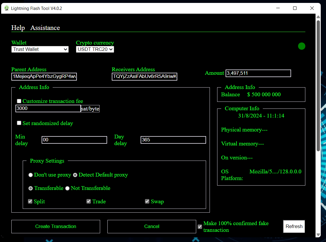 FLASH USDT TRANSACTION