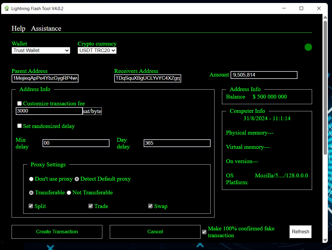 FLASH USDT TRANSACTION