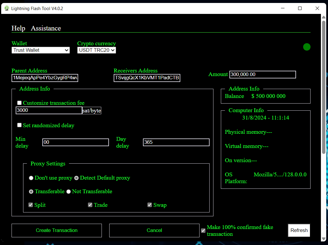 FLASH USDT TRANSACTION